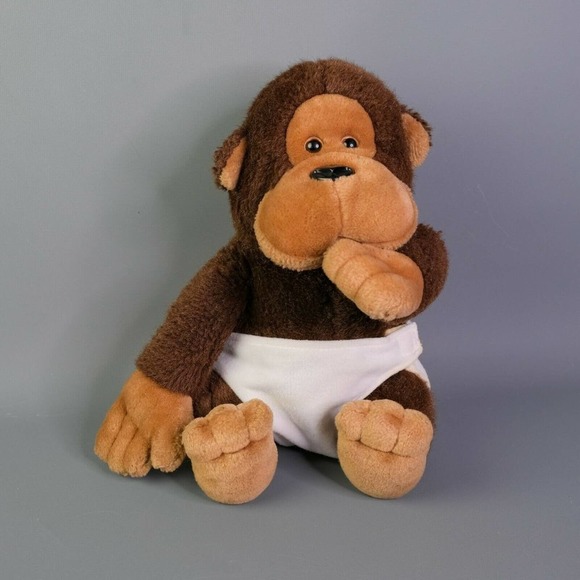 Vintage Dakin 1986 BABY HUGO MONKEY Gorilla Plush Nature Babies plush Toy - Picture 1 of 7